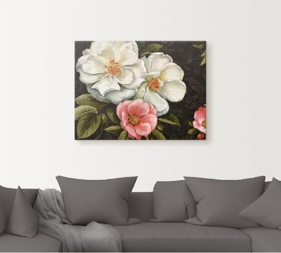 Artland Artprint Bloemen damast I als artprint op linnen poster in verschillende formaten maten - Foto 4