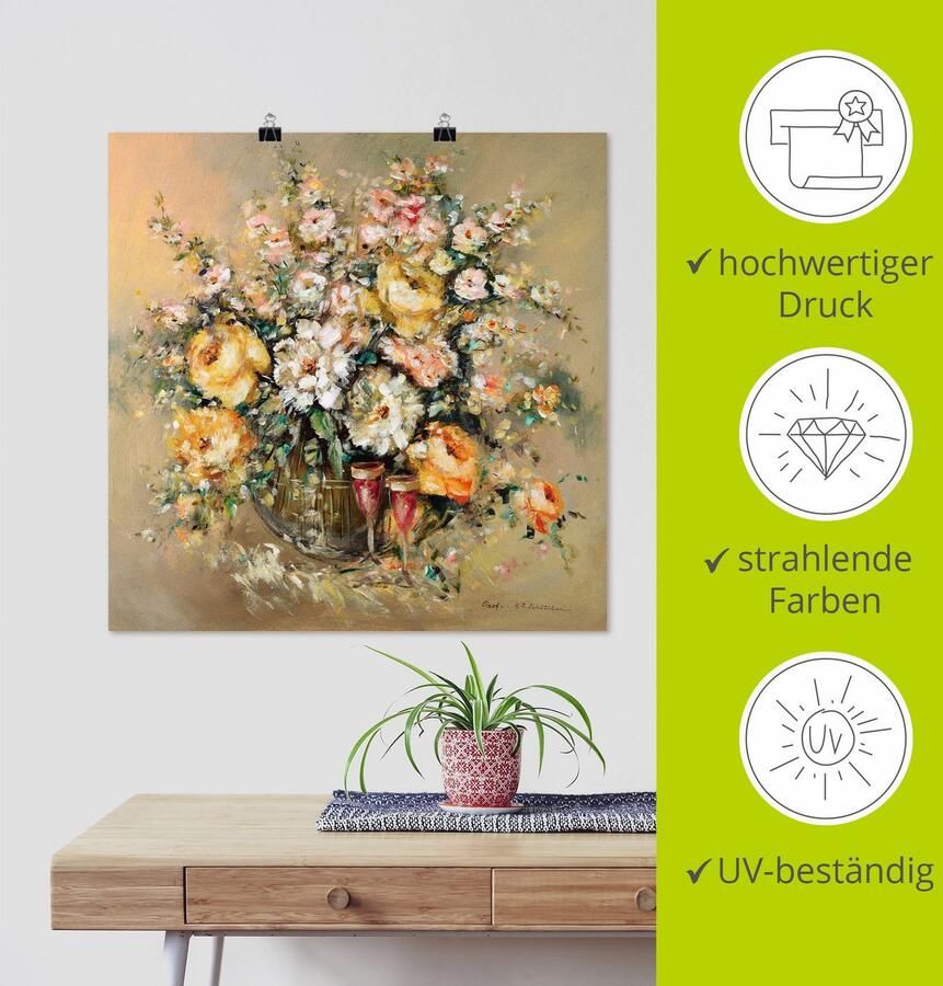 Artland Artprint Bloemen en sterke dranken als artprint op linnen poster muursticker in verschillende maten - Foto 4