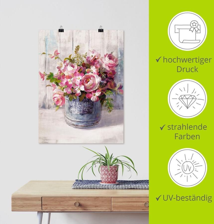 Artland Artprint Bloemen I als artprint op linnen poster in verschillende formaten maten - Foto 3