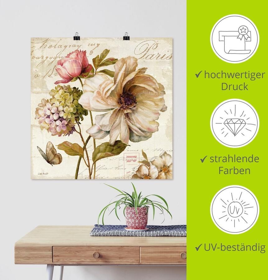 Artland Artprint Bloemen II als artprint op linnen poster muursticker in verschillende maten - Foto 3