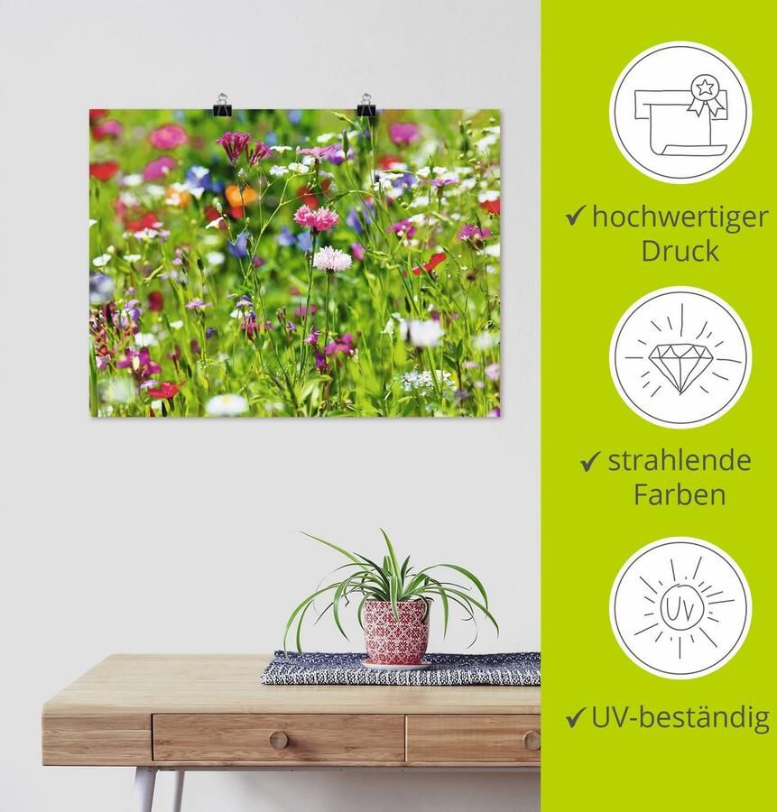 Artland Artprint Bloemenweide I als artprint op linnen poster in verschillende formaten maten - Foto 3