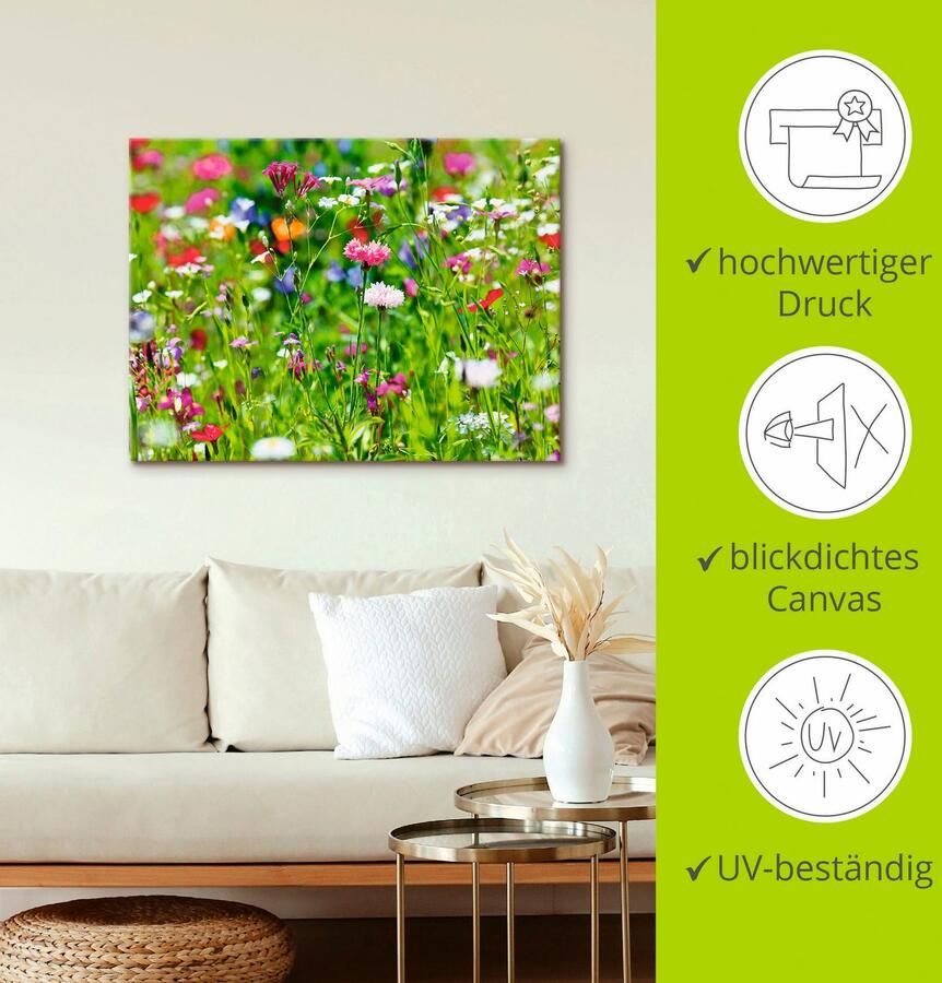 Artland Artprint Bloemenweide I als artprint op linnen poster in verschillende formaten maten - Foto 3