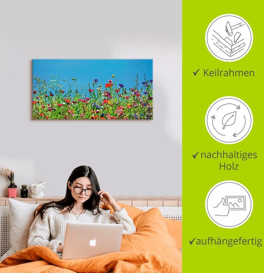 Artland Artprint Bloemenweide II als artprint op linnen muursticker in verschillende maten
