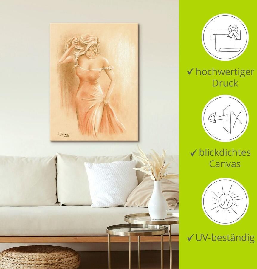 Artland Artprint Bochtig model als artprint op linnen poster in verschillende formaten maten - Foto 4