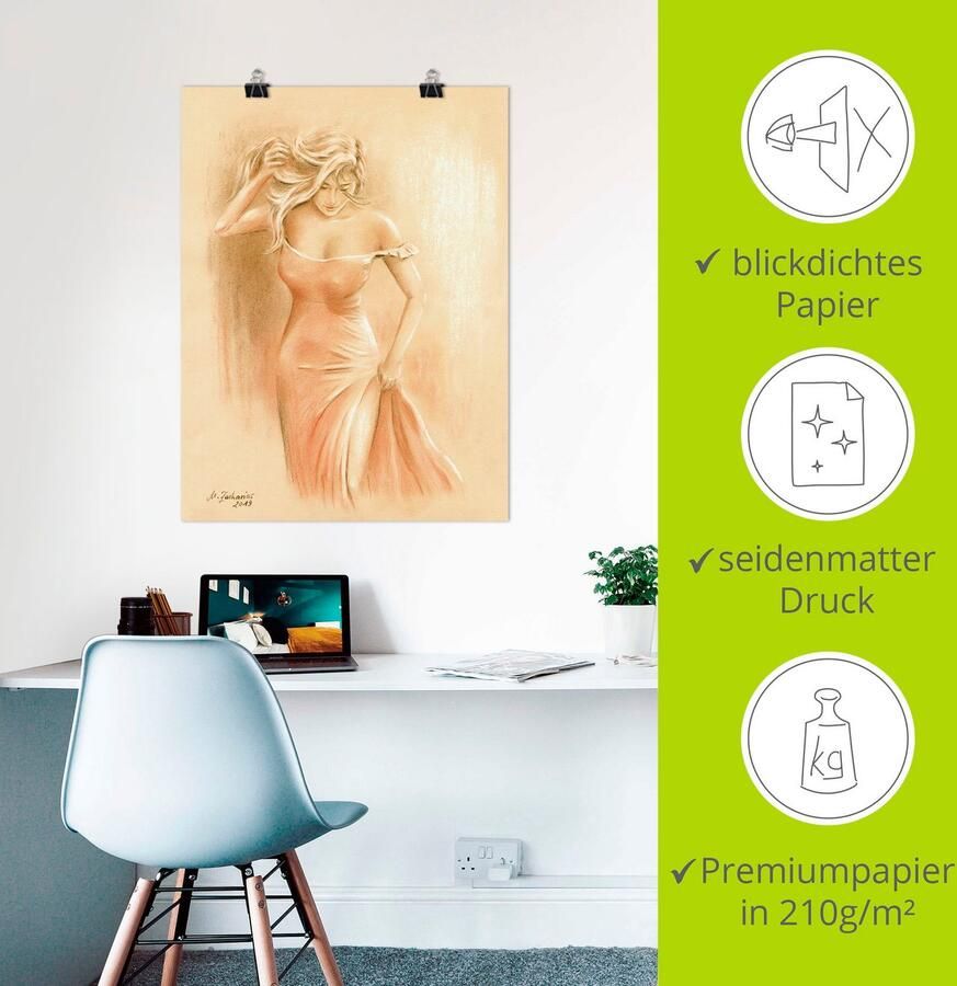 Artland Artprint Bochtig model als artprint op linnen poster in verschillende formaten maten - Foto 3