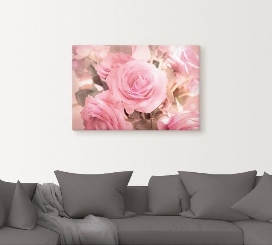 Artland Artprint op linnen Boeket roze rozen - Foto 5