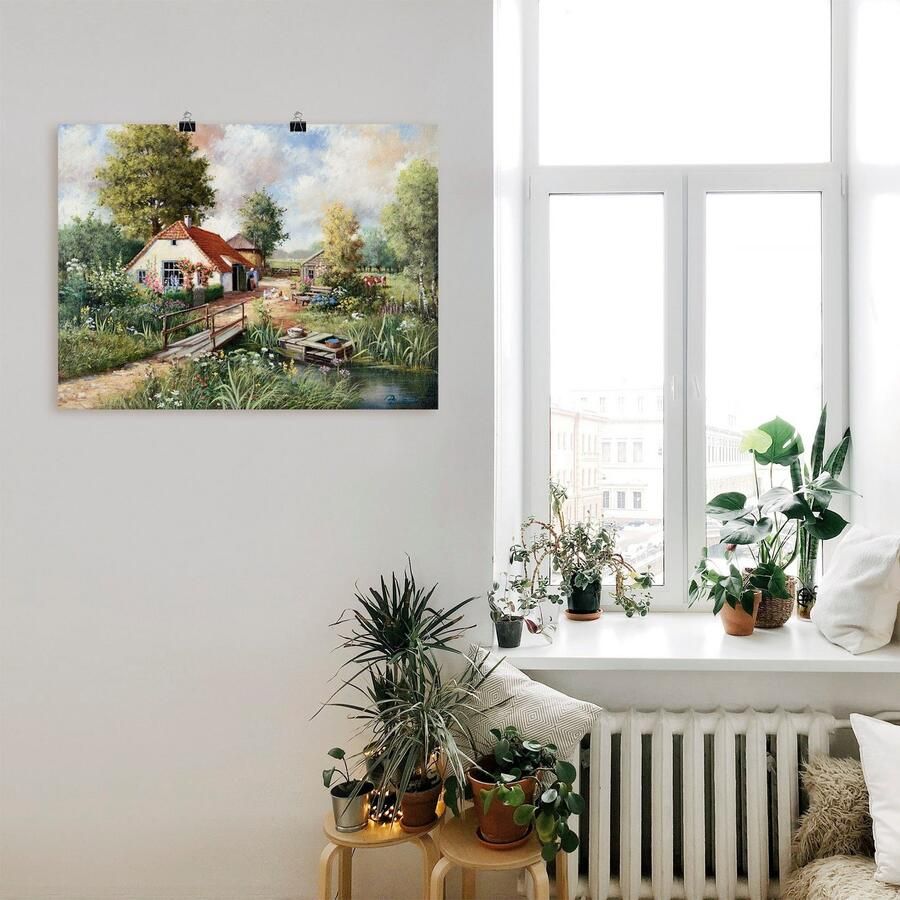Artland Artprint Boerderij als artprint op linnen poster in verschillende formaten maten - Foto 2