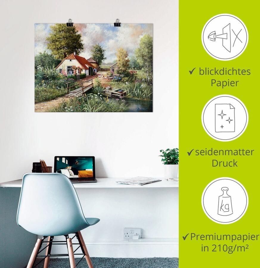 Artland Artprint Boerderij als artprint op linnen poster in verschillende formaten maten - Foto 3