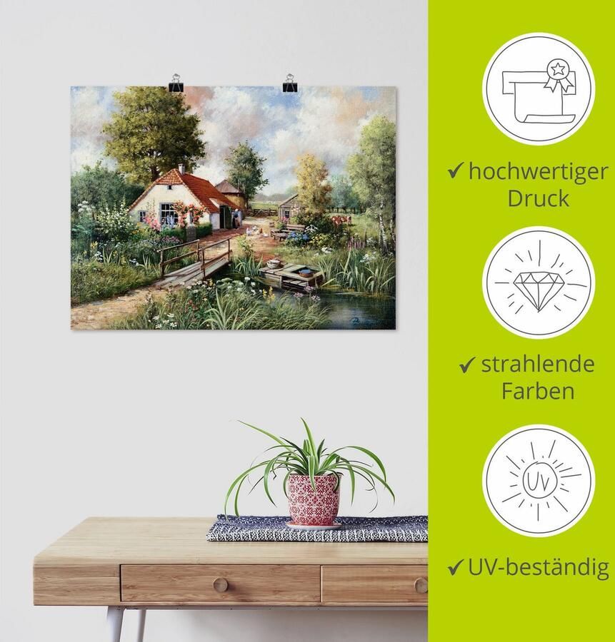 Artland Artprint Boerderij als artprint op linnen poster in verschillende formaten maten - Foto 4