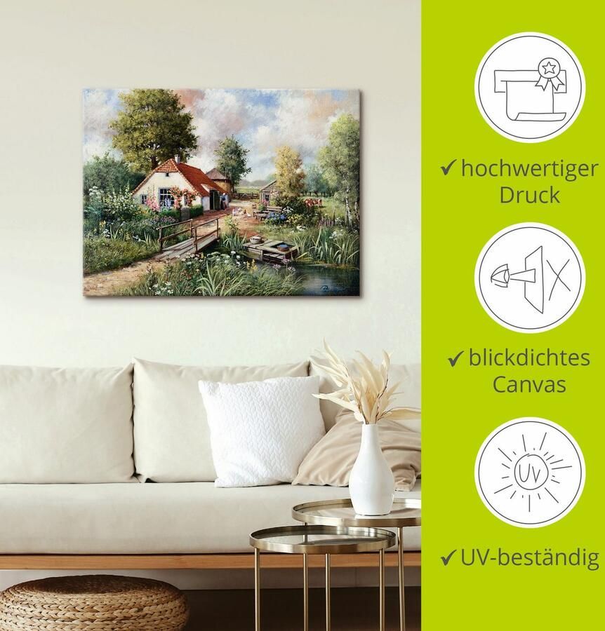 Artland Artprint Boerderij als artprint op linnen poster in verschillende formaten maten - Foto 4