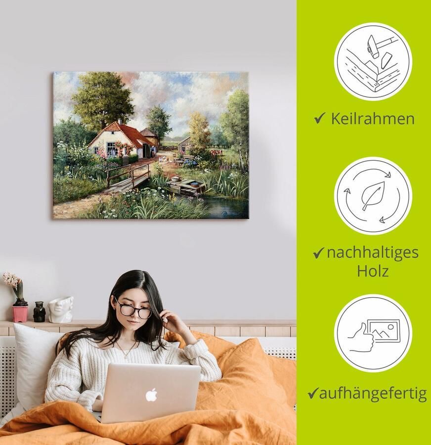 Artland Artprint Boerderij als artprint op linnen poster in verschillende formaten maten - Foto 3