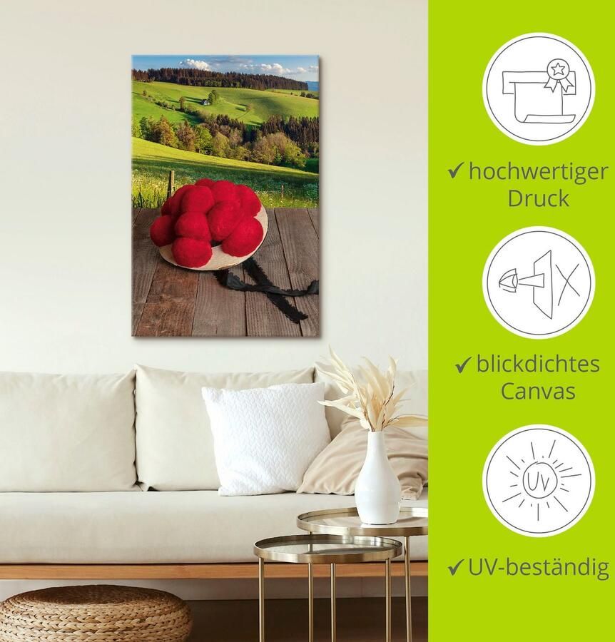 Artland Artprint Bollenhut uit het Zwarte Woud op een houten tafel als artprint van aluminium artprint voor buiten artprint op linnen in verschillende maten - Foto 3