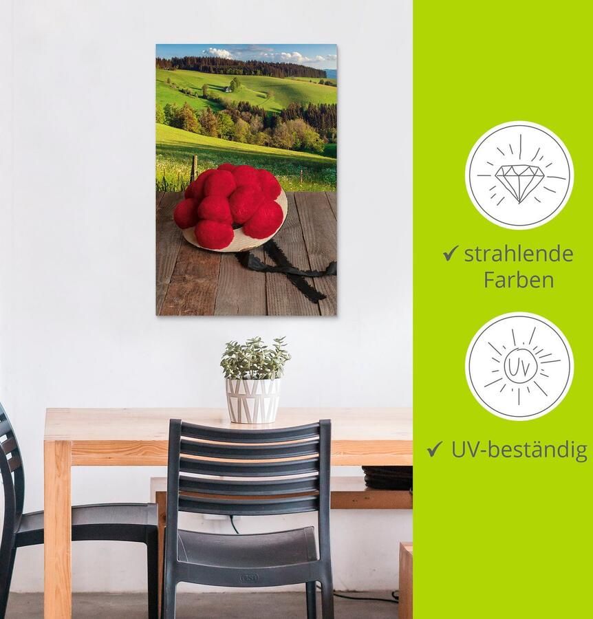 Artland Artprint Bollenhut uit het Zwarte Woud op een houten tafel als artprint van aluminium artprint voor buiten artprint op linnen in verschillende maten - Foto 3