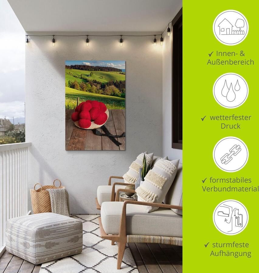 Artland Artprint Bollenhut uit het Zwarte Woud op een houten tafel als artprint van aluminium artprint voor buiten artprint op linnen in verschillende maten - Foto 5