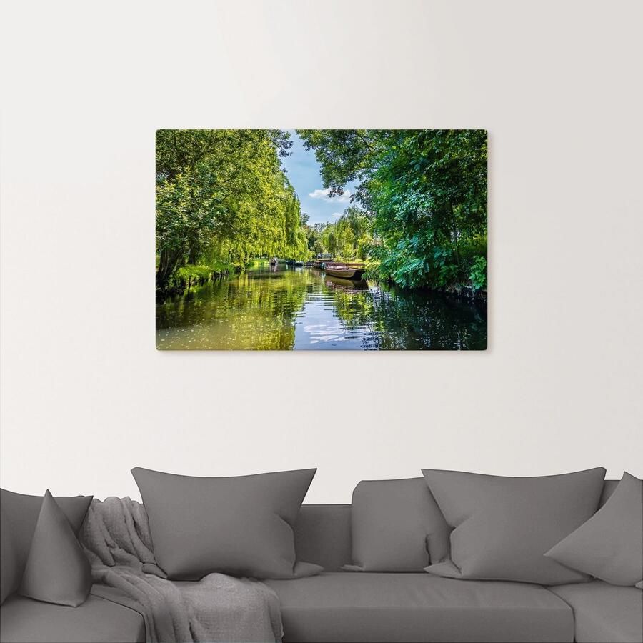 Artland Artprint op linnen Boottocht door de rivier in het Spreewald