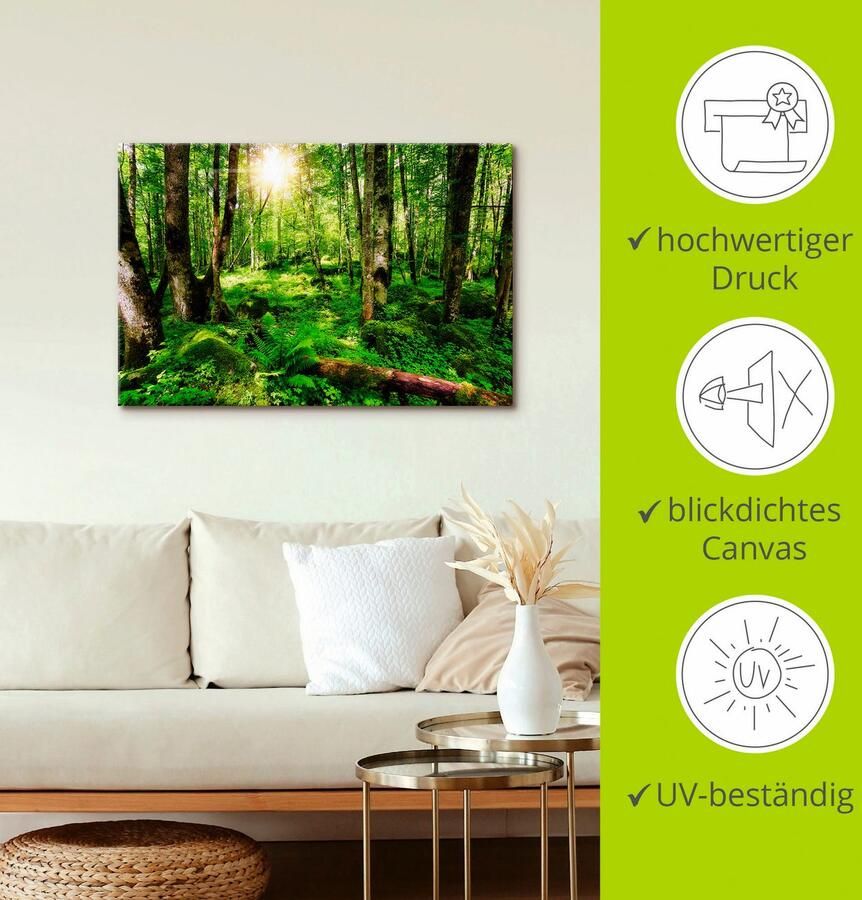 Artland Artprint Bos als artprint op linnen poster muursticker in verschillende maten - Foto 2