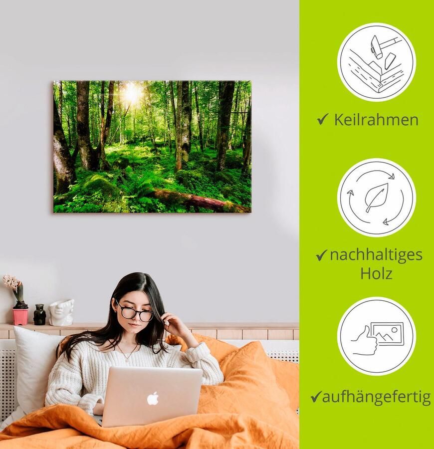 Artland Artprint Bos als artprint op linnen poster muursticker in verschillende maten