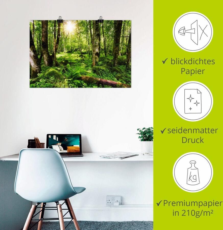 Artland Artprint Bos als artprint op linnen poster muursticker in verschillende maten - Foto 2