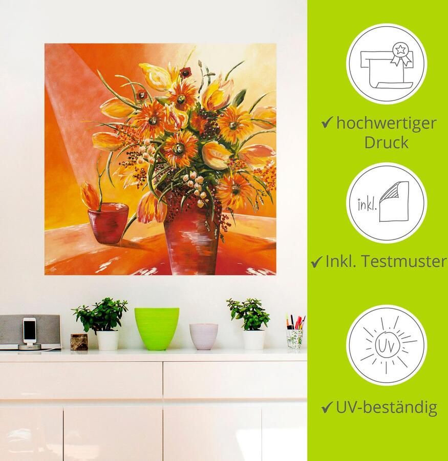 Artland Artprint Bos bloemen in vaas I als artprint van aluminium artprint op linnen muursticker verschillende maten - Foto 3