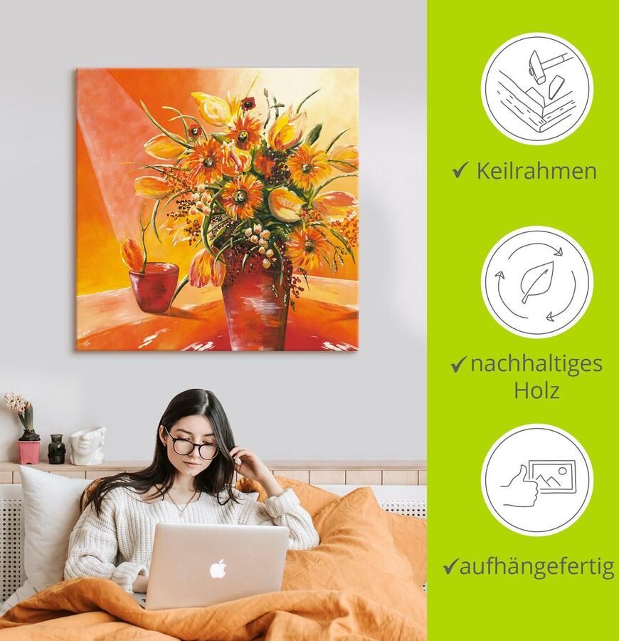 Artland Artprint Bos bloemen in vaas I als artprint van aluminium artprint op linnen muursticker verschillende maten - Foto 4