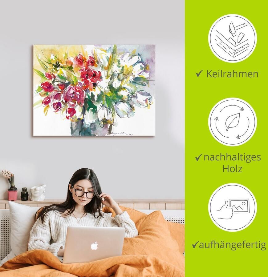 Artland Artprint Bos bloemen IV als artprint op linnen poster in verschillende formaten maten - Foto 3