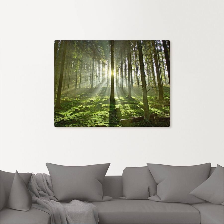 Artland Artprint Bos in tegenlicht als artprint op linnen poster in verschillende formaten maten - Foto 2