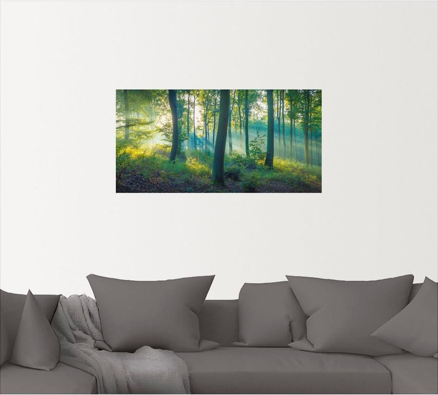 Artland Artprint Bos panorama als artprint van aluminium artprint voor buiten artprint op linnen poster muursticker - Foto 4