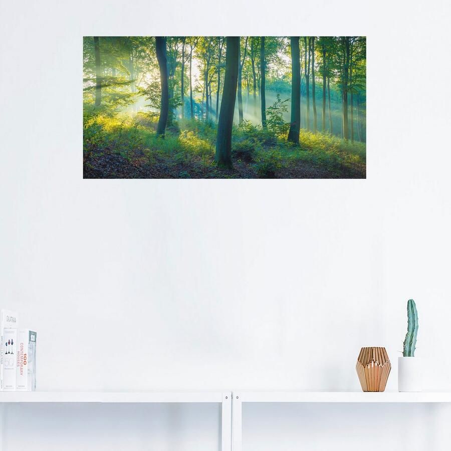 Artland Artprint Bos panorama als artprint van aluminium artprint voor buiten artprint op linnen poster muursticker