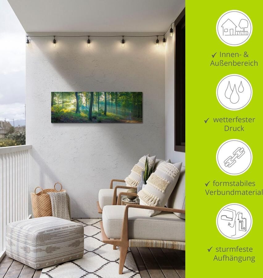 Artland Artprint Bos panorama als artprint van aluminium artprint voor buiten artprint op linnen poster muursticker - Foto 5