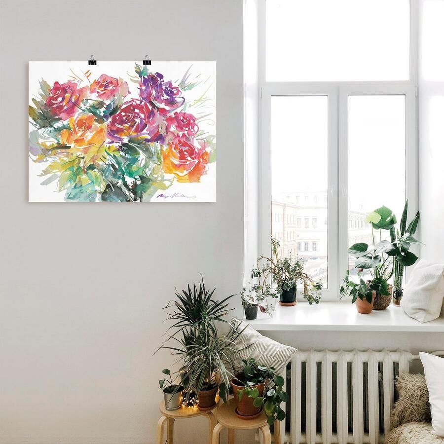 Artland Artprint Bos rozen als artprint op linnen poster in verschillende formaten maten - Foto 3