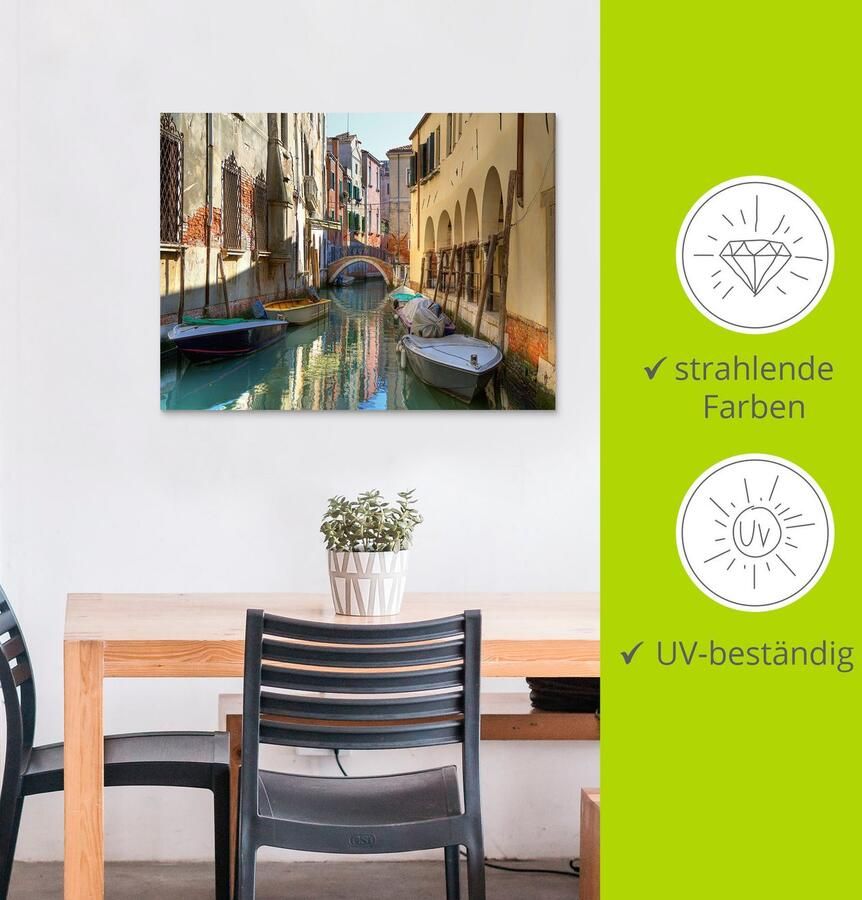 Artland Artprint Boten op kanaal in Venetië als artprint van aluminium artprint voor buiten artprint op linnen poster in verschillende maten. maten - Foto 3
