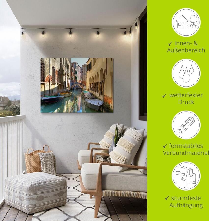 Artland Artprint Boten op kanaal in Venetië als artprint van aluminium artprint voor buiten artprint op linnen poster in verschillende maten. maten - Foto 4