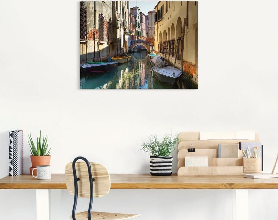 Artland Artprint Boten op kanaal in Venetië als artprint van aluminium artprint voor buiten artprint op linnen poster in verschillende maten. maten - Foto 4
