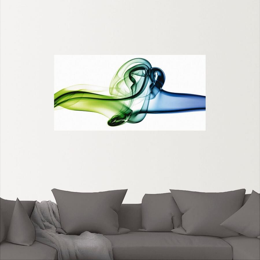 Artland Artprint Botsing van blauw en groen als artprint van aluminium artprint op linnen muursticker verschillende maten - Foto 2
