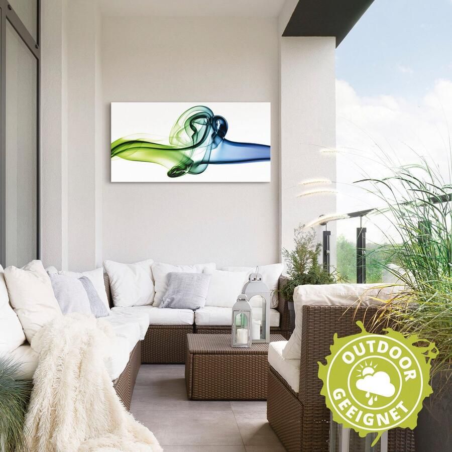 Artland Artprint Botsing van blauw en groen als artprint van aluminium artprint op linnen muursticker verschillende maten - Foto 2