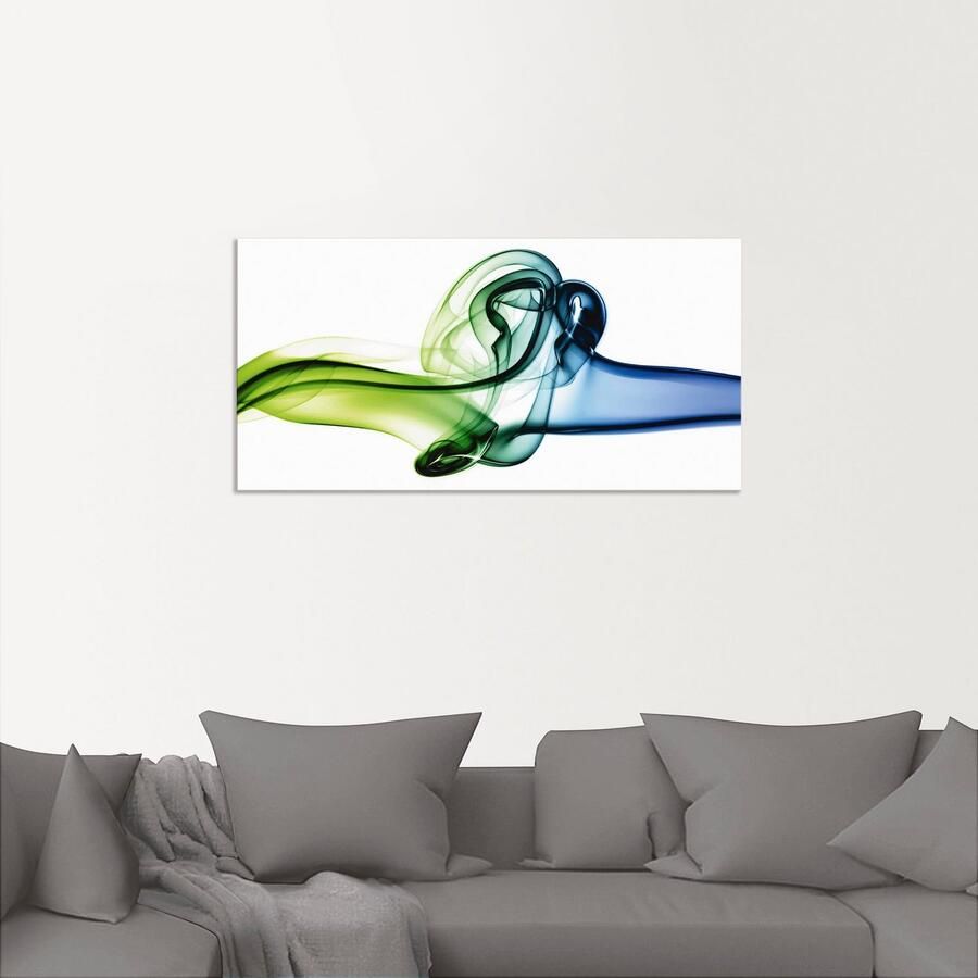 Artland Artprint Botsing van blauw en groen als artprint van aluminium artprint op linnen muursticker verschillende maten - Foto 3