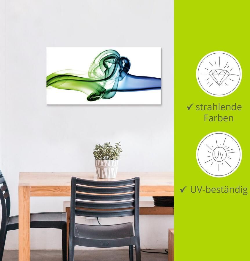 Artland Artprint Botsing van blauw en groen als artprint van aluminium artprint op linnen muursticker verschillende maten - Foto 4