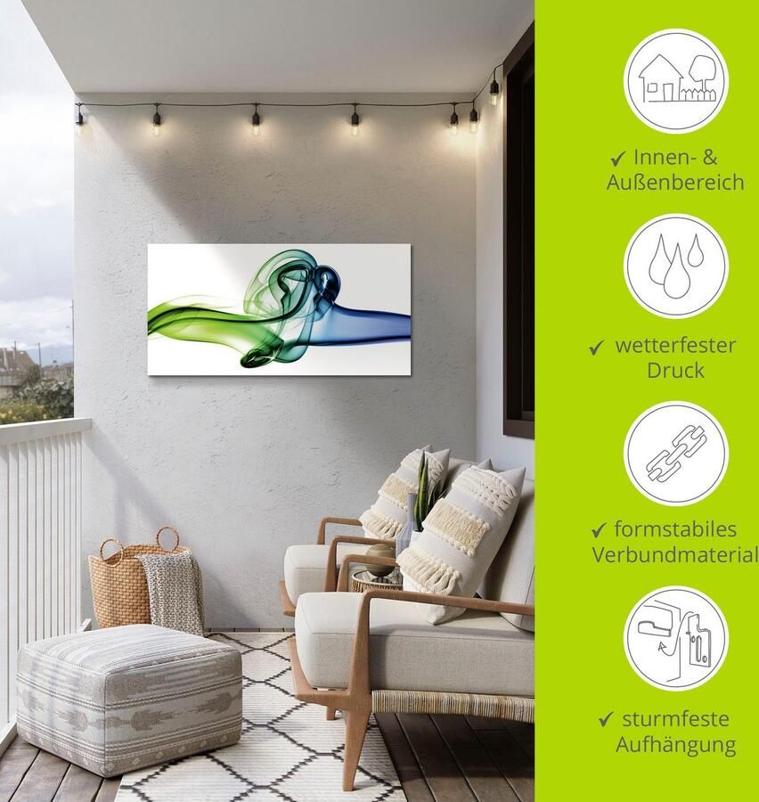 Artland Artprint Botsing van blauw en groen als artprint van aluminium artprint op linnen muursticker verschillende maten - Foto 5