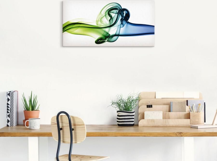 Artland Artprint Botsing van blauw en groen als artprint van aluminium artprint op linnen muursticker verschillende maten - Foto 5