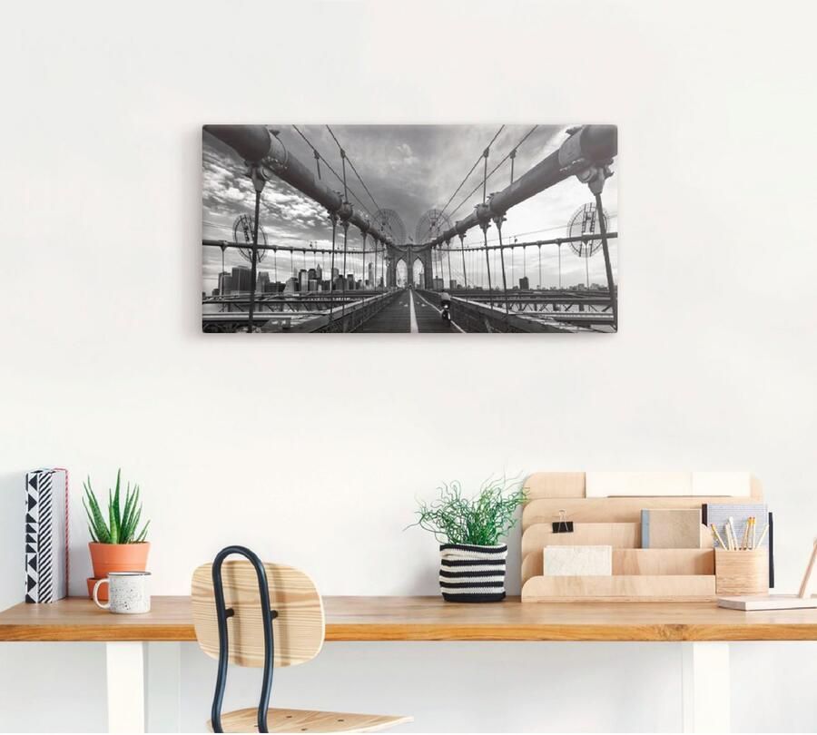 Artland Artprint Brooklyn Bridge New York III als artprint op linnen poster in verschillende formaten maten - Foto 3