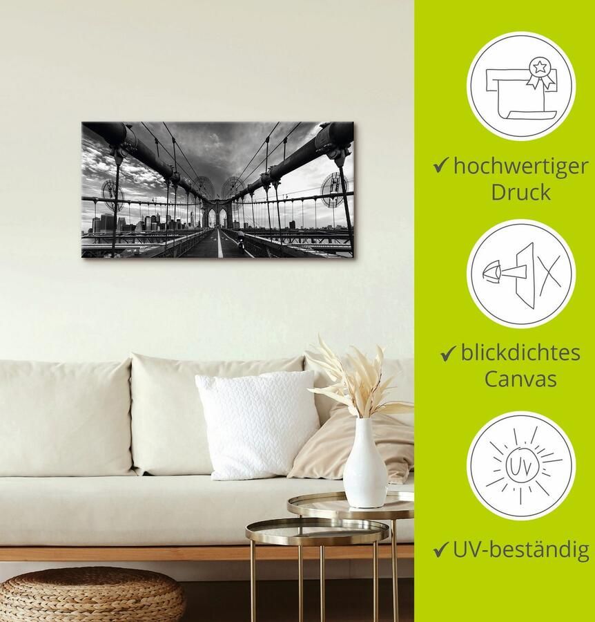 Artland Artprint Brooklyn Bridge New York III als artprint op linnen poster in verschillende formaten maten - Foto 2