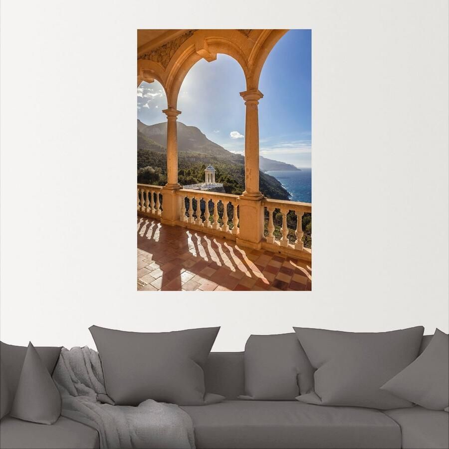Artland Artprint Buitenplaats zon Marroig kust Mallorca als artprint van aluminium artprint voor buiten muursticker in diverse maten
