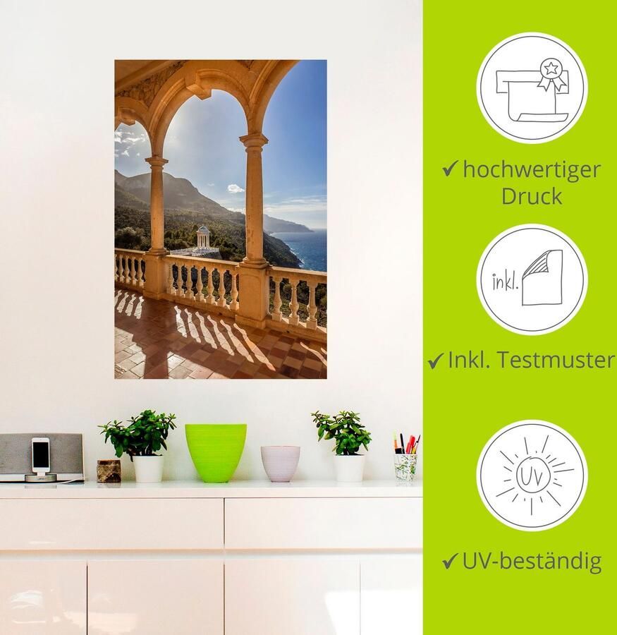 Artland Artprint Buitenplaats zon Marroig kust Mallorca als artprint van aluminium artprint voor buiten muursticker in diverse maten - Foto 3