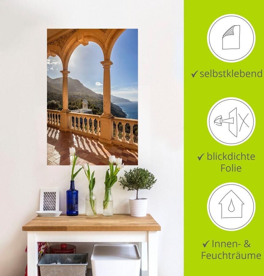 Artland Artprint Buitenplaats zon Marroig kust Mallorca als artprint van aluminium artprint voor buiten muursticker in diverse maten - Foto 4