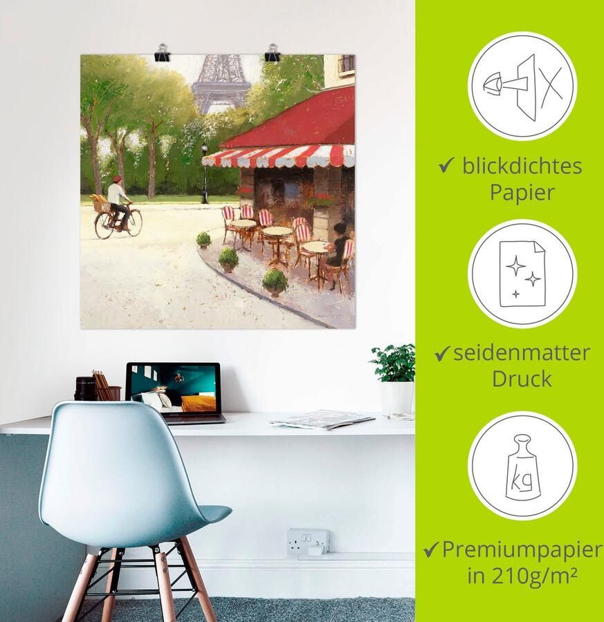 Artland Artprint Café du Martin III als artprint op linnen poster in verschillende formaten maten - Foto 2