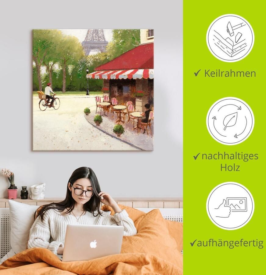 Artland Artprint Café du Martin III als artprint op linnen poster in verschillende formaten maten - Foto 2