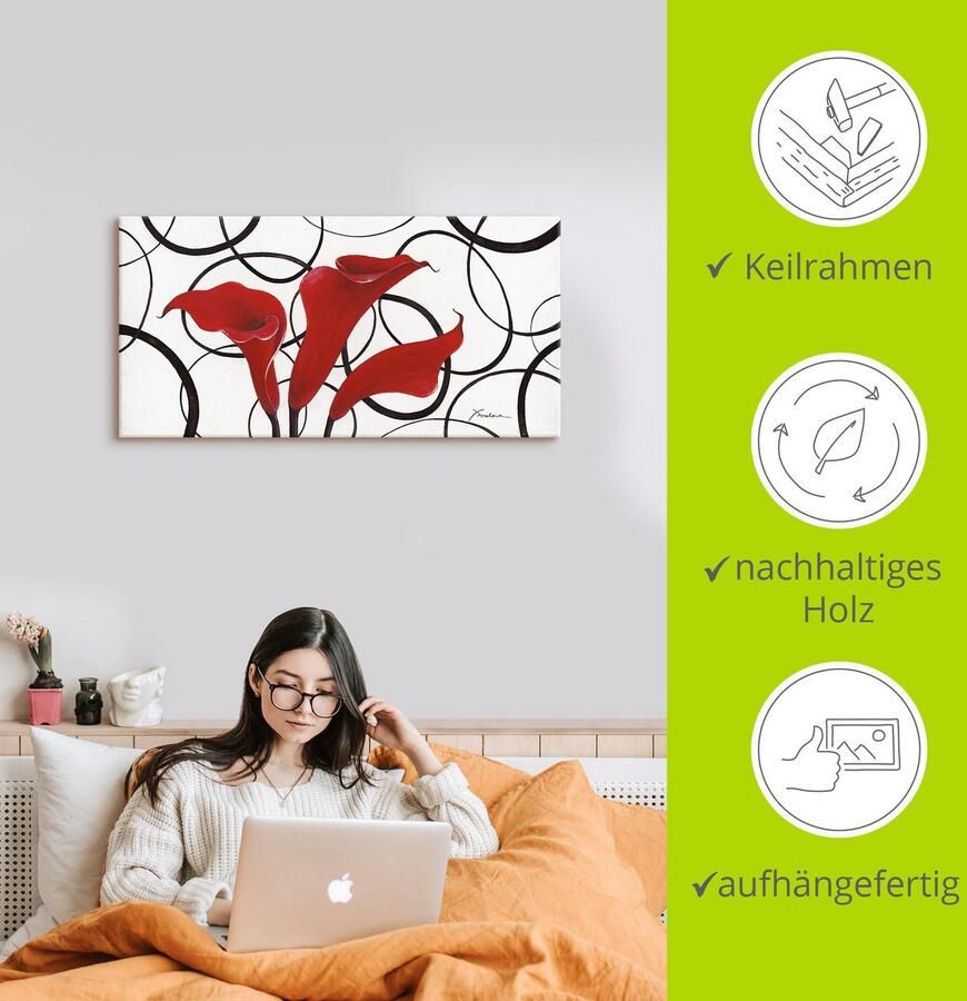 Artland Artprint Callas als artprint op linnen muursticker in verschillende maten - Foto 3