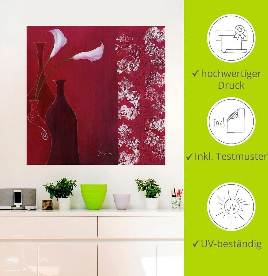 Artland Artprint Callas in vaas als artprint op linnen muursticker in verschillende maten - Foto 3