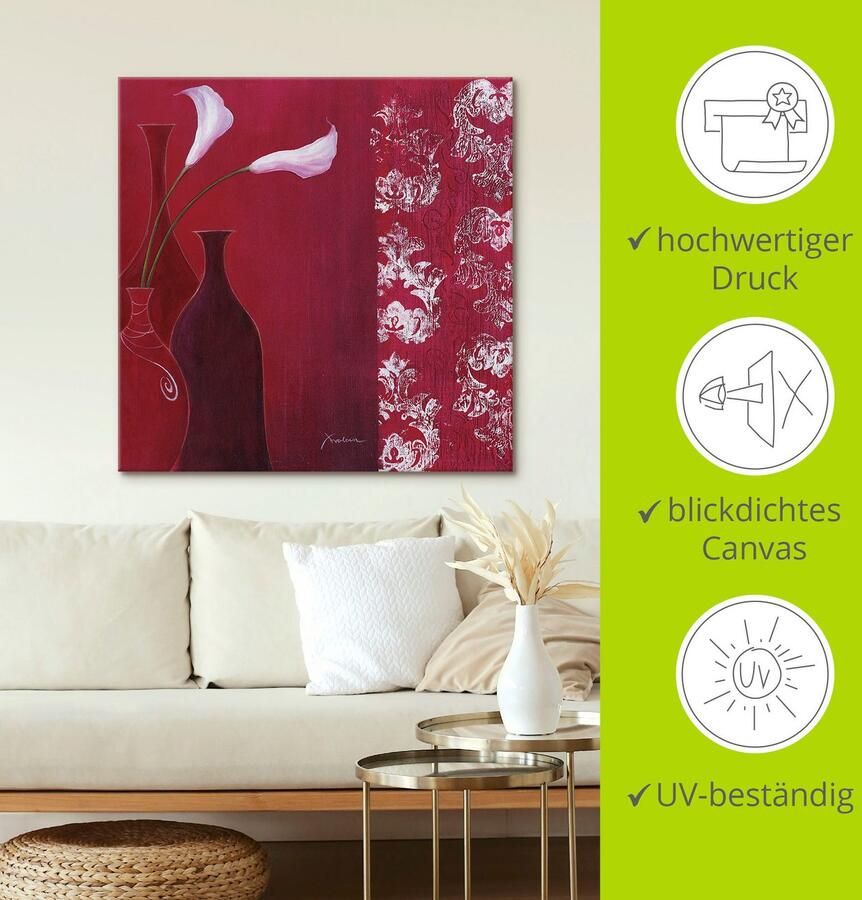 Artland Artprint Callas in vaas als artprint op linnen muursticker in verschillende maten - Foto 4