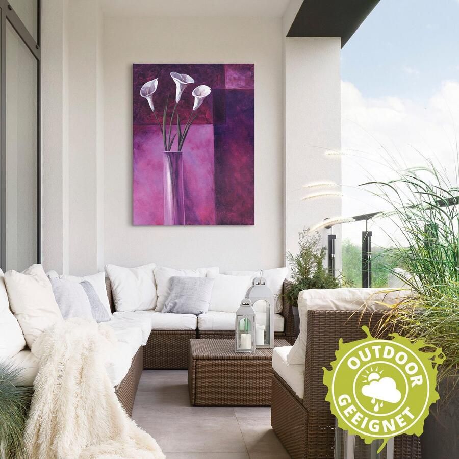 Artland Artprint Callas paars als artprint van aluminium artprint voor buiten artprint op linnen in verschillende maten